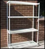 Adjustable 4 Tiers NSF Plastic coated shelving - 15 Years Manufacturer with NSF Approval