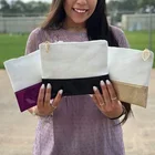 7 Colors Available Sequin Canvas Zipper Cosmetic Bag Pouch
