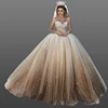 Latest Wedding Dress 2018 Plunge Neck Cap Sleeve Bridal Ball Gown Tulle Dresses