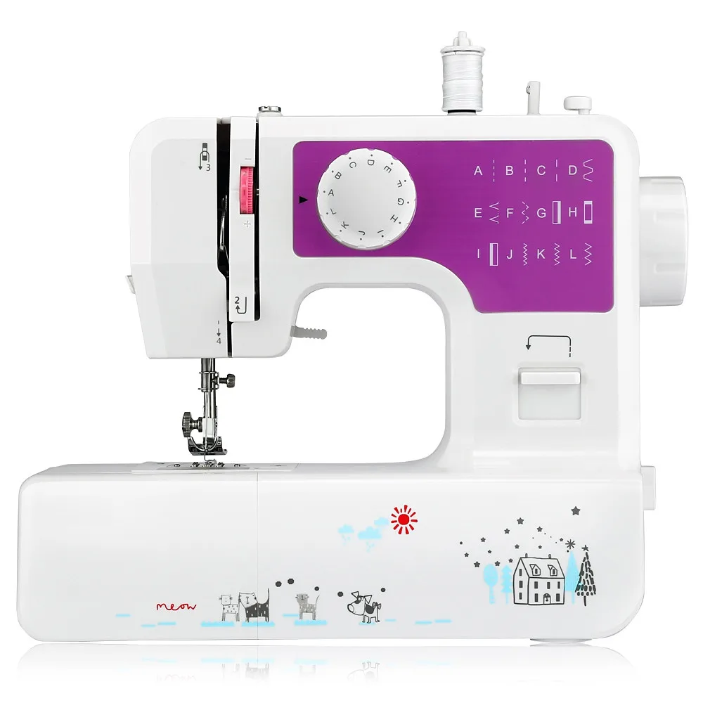 Mini Household Sewing Machine with 12 Different Stitches EU US Plug Adjustable Speed USB Socket 3 Color Sewing Machine for Home01