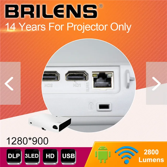 brilens dlp led hd shutter 3d 3800 lumens mini projector with tv