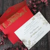 Cocostyles diy chinese style wedding invitation card with gold foiling red envelope and liner for traditional chinese wedding
