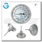 High Quality back connection type stainless steel bimetallic stemmed thermometer