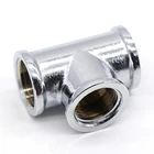 Female Female Brass Fitting Chrome Plated Forged Plumbing Pipe Fittings Brass Equal Tee Female Thread Fittings