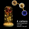 24k Gold Foil Plated Rose Love Flower Artifical Roses In Glass Dome Craft Gift Girlfriend Love Rose For Gift