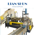 Washed PE HDPE LDPE PP waste bag and film granule pelletized recycling machine with single screw two stages