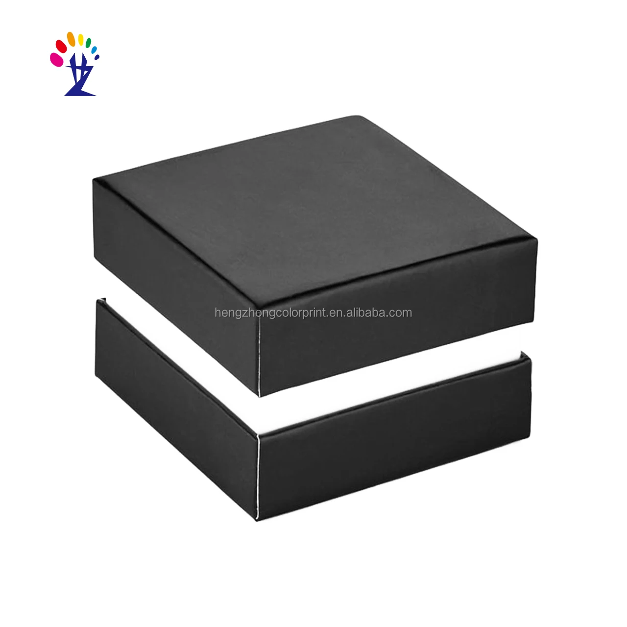 classical luxury design silver stamping black paper gift box