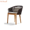 Mr.Dream customized waterproof teak wood rope woven hotel project bistro garden outdoor chair