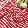 Hot sell China factory single jersey knitted stripe printed cotton fabric for women dresses