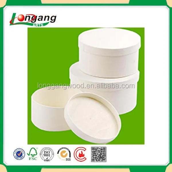 white round wooden jewelry gift box