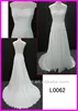 2014 real sample guangzhou cap sleeves corded lace ruched column chiffon wedding gowns/bridal dress L0062