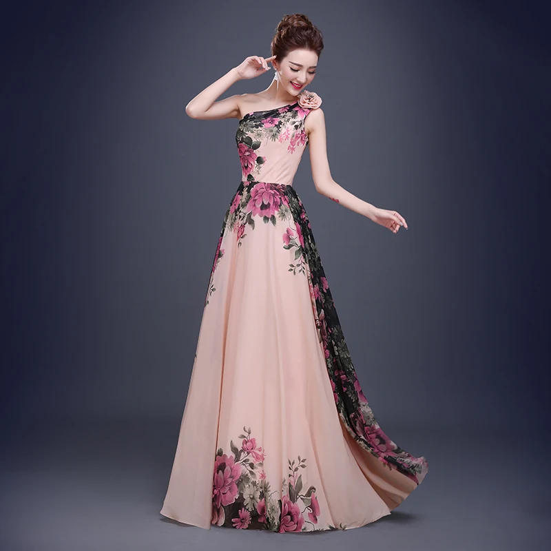 2018 New Spring Style High Quality Flower Printing Chiffon One shoulder Evening Gown Dress
2018 New Spring Style High Quality Flower Printing Chiffon One shoulder Evening Gown Dress