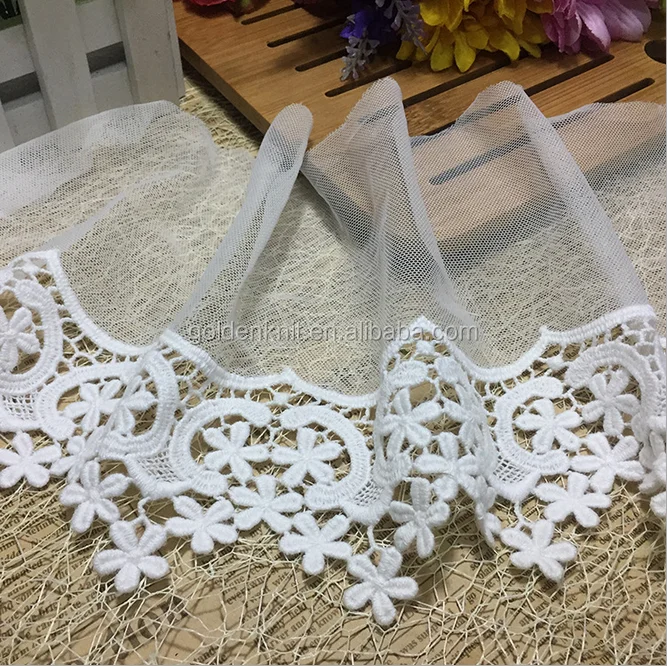 Golden Knit 15 cm Width 100% Cotton High Embroidered Density Tulle Lace Trim DC382#, Black, white, accept customized color
Golden Knit 15 cm Width 100% Cotton High Embroidered Density Tulle Lace Trim DC382#, Black, white, accept customized color