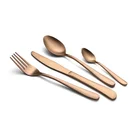 Luxury Metal Stainless Steel Matte Rose Gold PVD Plating Cutlery Set Gold Cutlery.