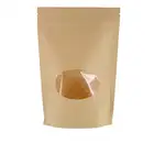 High Quality Customized Printing Kraft Paper Zipper Lock Food Bag With Window Packaging