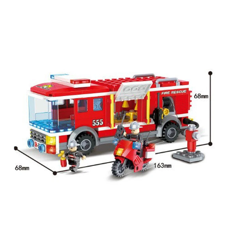 Flexible happy meal police rouge mini moto bus à impériale bloc de construction jouet pour enfants