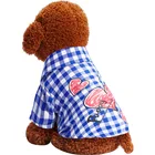 Eco-Friendly Spring Summer Pet Dog Clothes Cute Plaid Pattern Puppy Dog Cat T-shirt With Heart Shape Printing