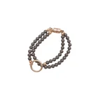 New Product plating gold charm magnet clasp round beaded bracelet sets