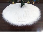 Production of custom 36-48" Luxury Snow White Christmas Tree Skirt Thick Plush Faux Fur Large Size Holiday Decorations