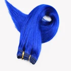 Wholesale 10a grade raw unprocessed virgin peruvian hair weft, 100% real hair extensions dark blue