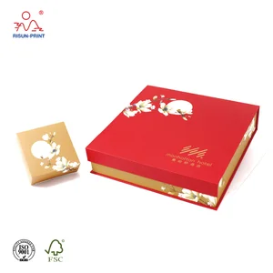 luxury custom foldable magnetic closure cardboard gift box red
