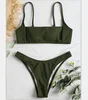 2019 fashion models sexy open bikini popular young girl brazilian two piece swimsuit solid green bathing suit