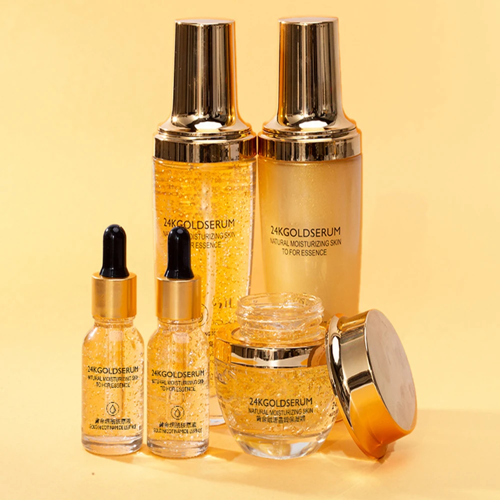 kit gift refreshing moisturizing whitening 24k gold face skin