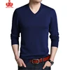 Slim Fit Brand Custom Wool Solid Color Cashmere Sweater V Neck For Men