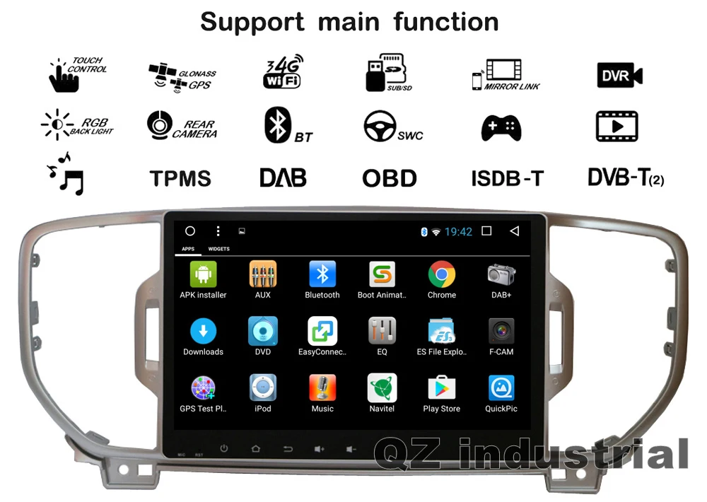 Sale QZ industrial HD 9" Android 8.1 T8 for KIA KX5 Sportage 2016 2017 Car dvd Radio player with Canbus 3G 4G WIFI GPS Radio RDS Navi 6
