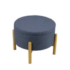 Ottoman Storage Stool coffee table with Wooden Legs