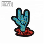 Custom Logo Patch Hand Shape Design Embroidery Patch With Iron On
