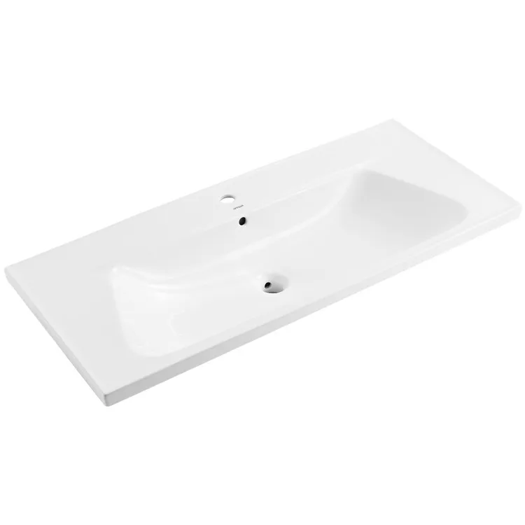 N11G03 Square Bathroom Single/Three Hole Bathroom Cabinet Long Wash Basin
