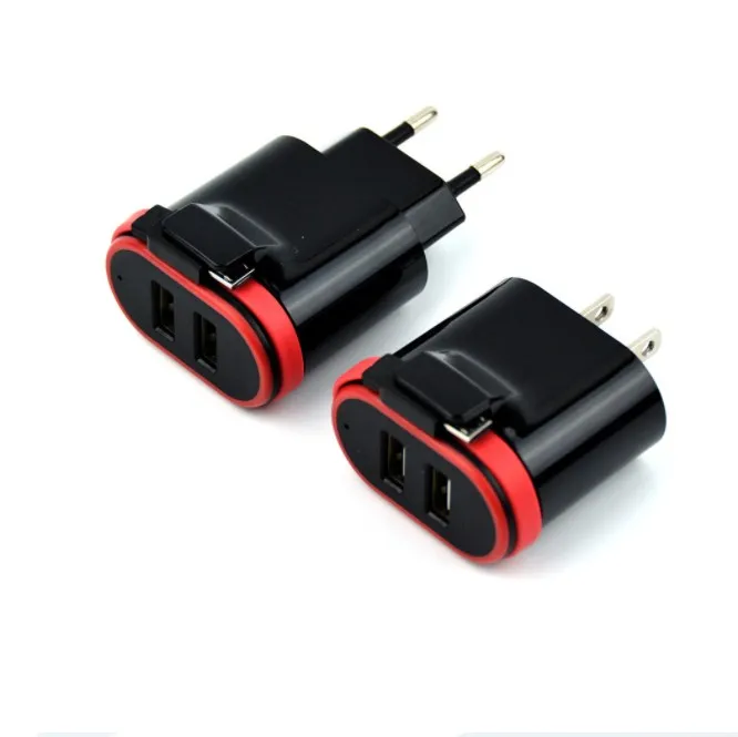 black dual port wall charger with cable AU for micro 2.4 A