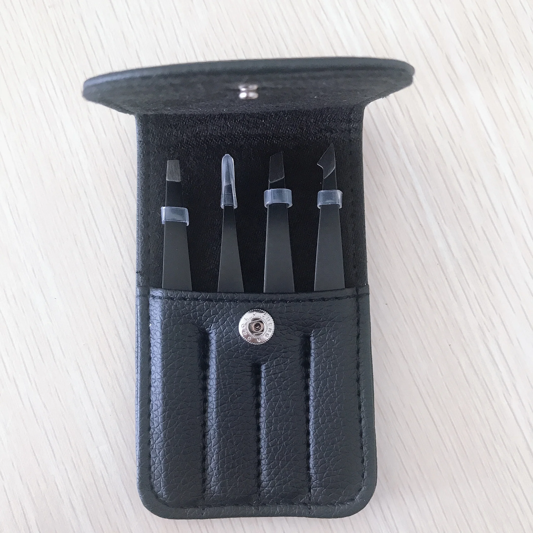 OEM Custom Laser Logo 4 Pcs Black Stainless Steel Eyebrow Tweezer Set for Amazon Seller, Black or customized
OEM Custom Laser Logo 4 Pcs Black Stainless Steel Eyebrow Tweezer Set for Amazon Seller, Black or customized