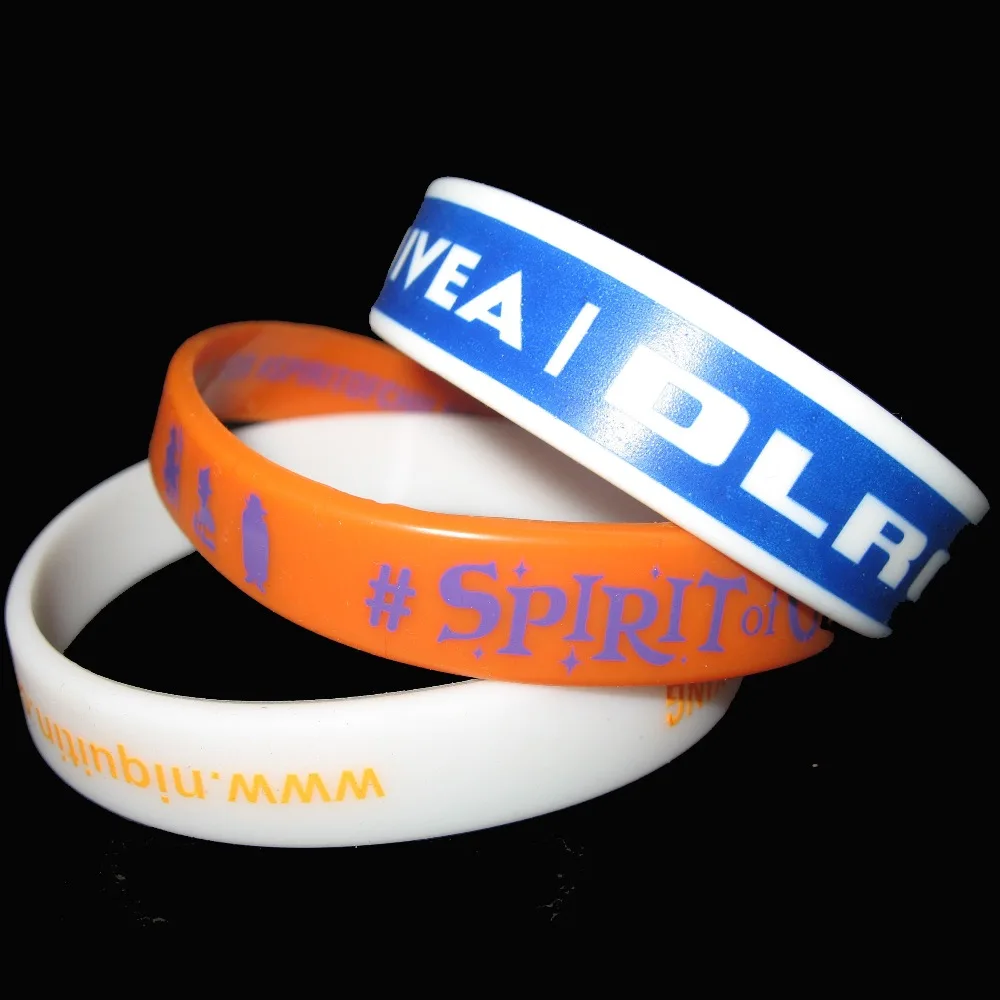 custom logo printing silicone wristband