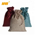 cheap custom cosmetic gifts pouch colorful jute drawstring bag
