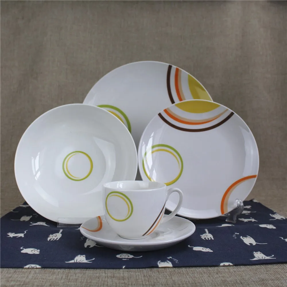 White Daily Used Restaurant 16pcs Dinnerware Sets Dinner Sets,Moon