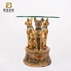 Resin Statues Animal Figurine Glass Coffee Table