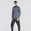 Mens Activewear Compression Running Wear Half Zipper Logo Custom Printing Mens Long Sleeve Jogging