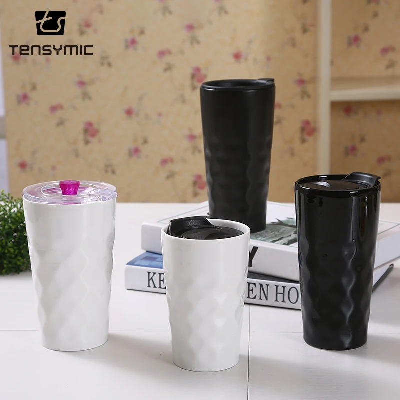hot selling high quality pp lid coffee ceramic custom cup travel