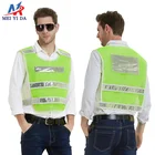 New type 100% polyester mesh high visibility reversible safety vest yellow or orange