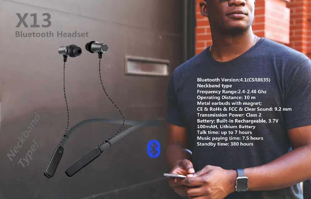 China Supplier Best Price Bluetooth Sports Headset Csr 8635 Bluetooth Neckband Wireless Headphone For Iphone X - ANKUX.COM