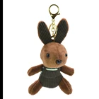 Plush toy factory new design mini lovely hanging knitted rabbit plush bunny keychain