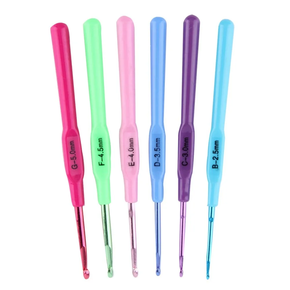 6pcs New Multicolor Knitting Needles colorful Plastic Handle Aluminum Crochet Hooks Template Knit Needles Weave DIY Crafts
6pcs New Multicolor Knitting Needles colorful Plastic Handle Aluminum Crochet Hooks Template Knit Needles Weave DIY Crafts