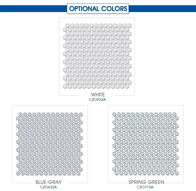 Heißer Verkauf Fambe Glasierte Keramische Weiß Penny Runde Mosaik