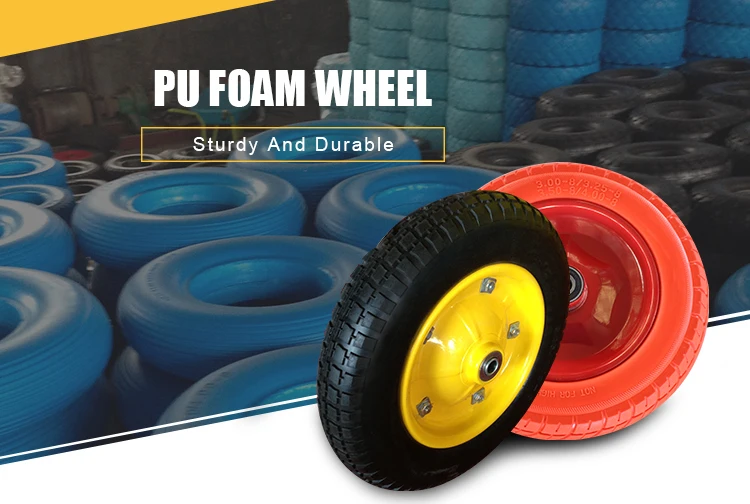 good quality 4.00/3.50/3.25/3.00-8 pu wheel wheelbarrow wheel