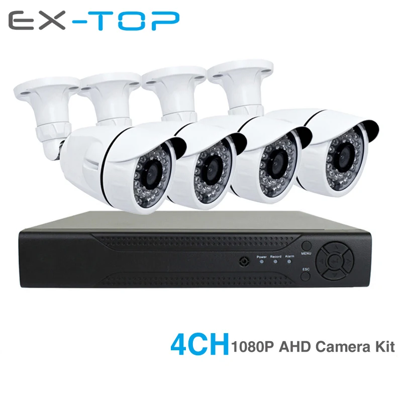 4 2MP Outdoor Security Camera IR Waterproof 4ch 1080P AHD Kit