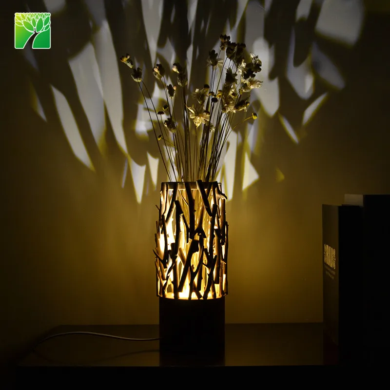 Christmas Nordic style indoor desktop decoration handmade wooden stand flower vase with romantic LED light
Christmas Nordic style indoor desktop decoration handmade wooden stand flower vase with romantic LED light