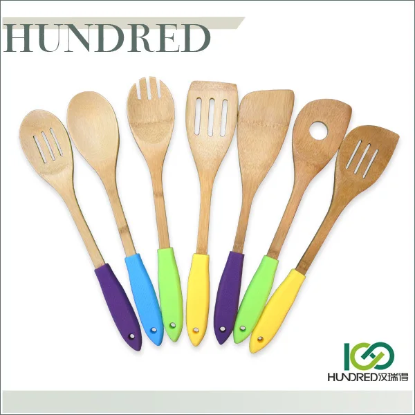 Manufactory wholesale Vertical structure natural color bamboo utensils set