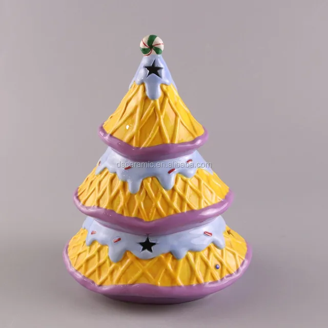 glazed ceramic mini christmas gift tree for home ornament